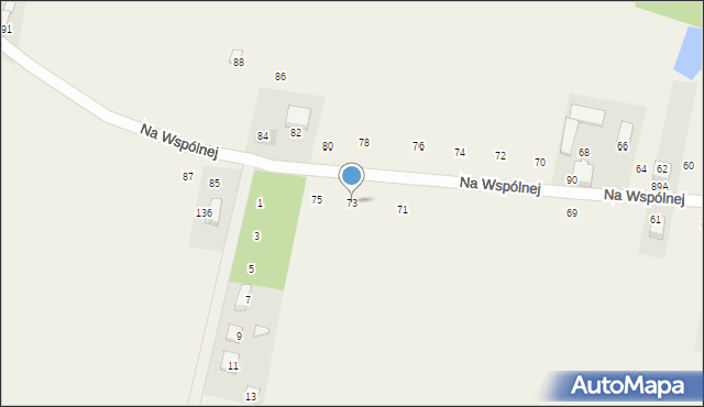 Rudno, Na Wspólnej, 73, mapa Rudno