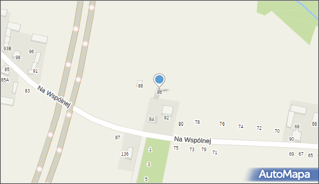 Rudno, Na Wspólnej, 86, mapa Rudno