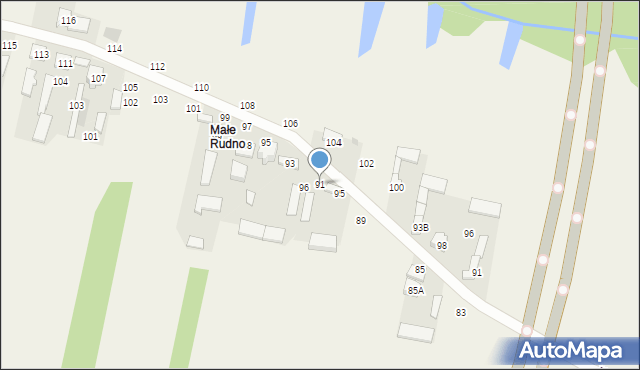 Rudno, Na Wspólnej, 91, mapa Rudno