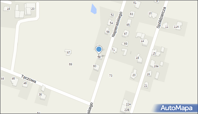 Rudziczka, Napieralskiego Adama, 58, mapa Rudziczka
