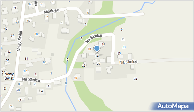Rybna, Na Skałce, 14, mapa Rybna