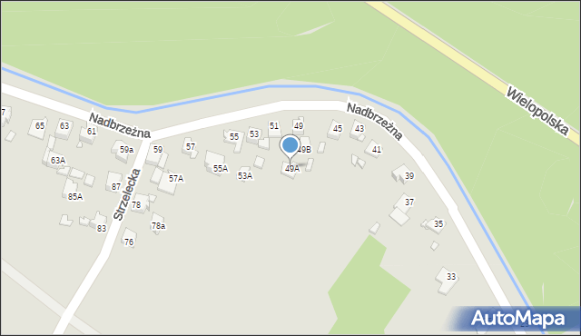 Rybnik, Nadbrzeżna, 49A, mapa Rybnika