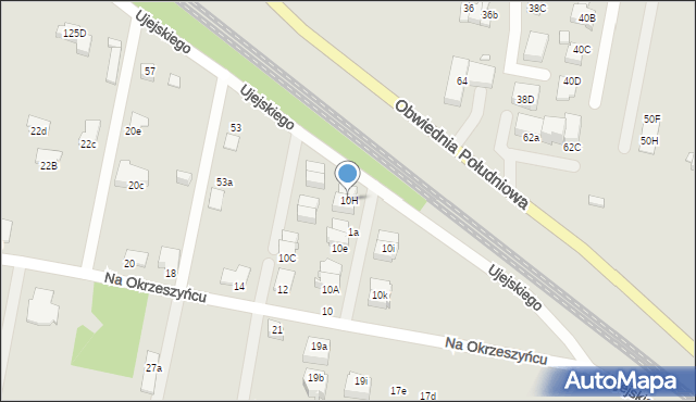 Rybnik, Na Okrzeszyńcu, 10H, mapa Rybnika