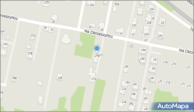 Rybnik, Na Okrzeszyńcu, 27a, mapa Rybnika