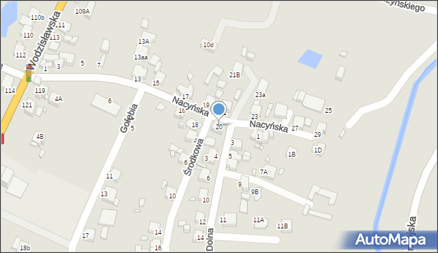 Rybnik, Nacyńska, 20, mapa Rybnika