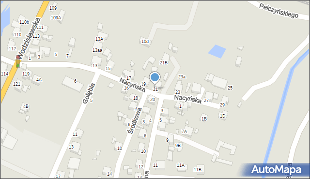 Rybnik, Nacyńska, 21, mapa Rybnika