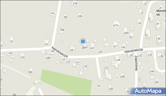 Rybnik, Narutowicza Gabriela, 139, mapa Rybnika