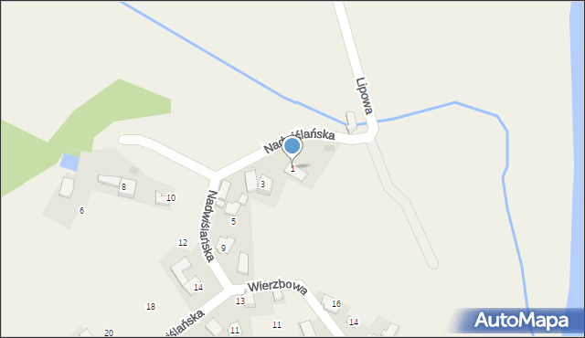 Ryczów, Nadwiślańska, 1, mapa Ryczów