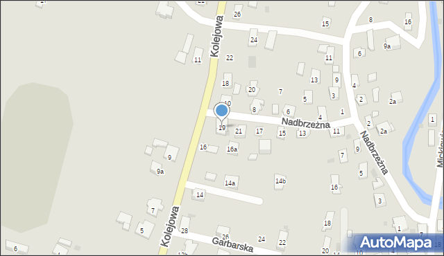 Rymanów, Nadbrzeżna, 19, mapa Rymanów