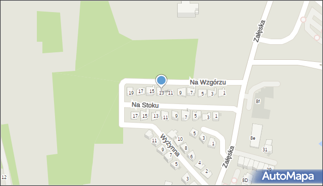 Rzeszów, Na Wzgórzu, 13, mapa Rzeszów