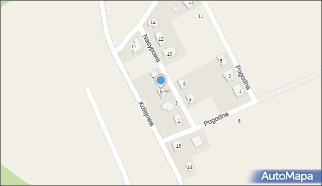 Sadków, Nasypowa, 5, mapa Sadków