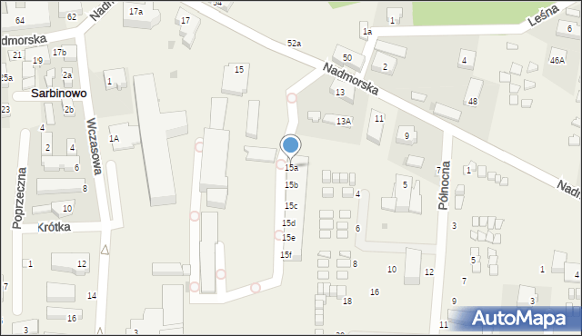 Sarbinowo, Nadmorska, 15a, mapa Sarbinowo