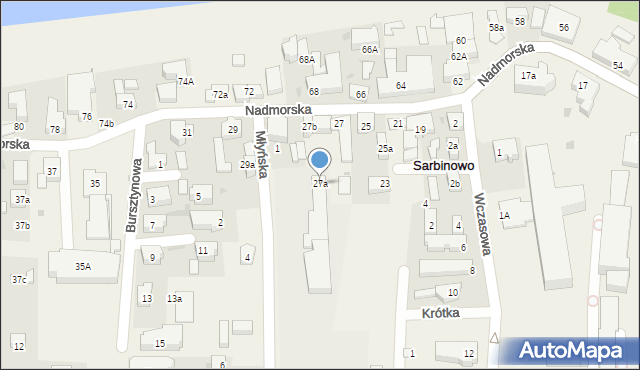 Sarbinowo, Nadmorska, 27a, mapa Sarbinowo