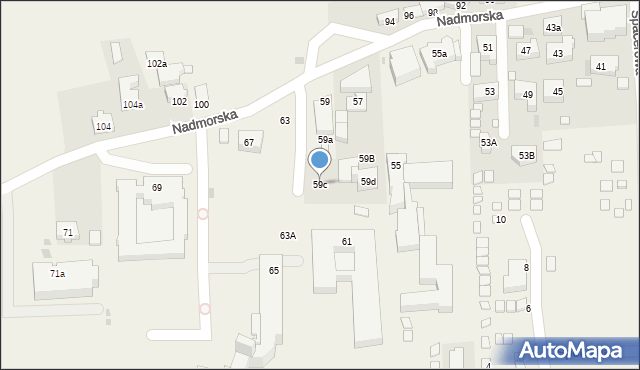 Sarbinowo, Nadmorska, 59c, mapa Sarbinowo
