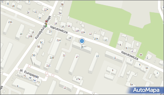 Sierpc, Narutowicza Gabriela, 15, mapa Sierpc