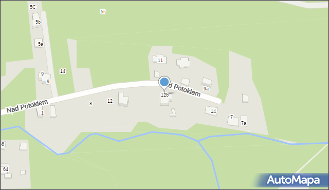 Skawina, Nad Potokiem, 12b, mapa Skawina