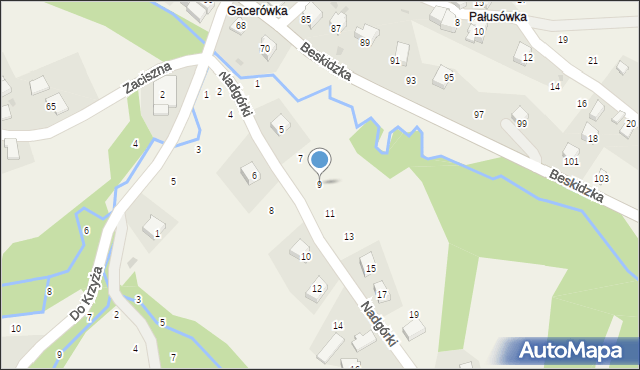 Skawinki, Nadgórki, 9, mapa Skawinki