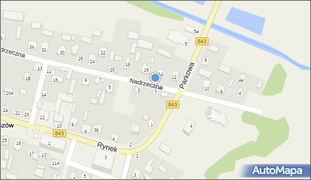 Skierbieszów, Nadrzeczna, 1, mapa Skierbieszów