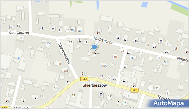 Skierbieszów, Nadrzeczna, 17, mapa Skierbieszów