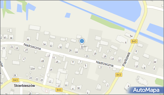 Skierbieszów, Nadrzeczna, 22, mapa Skierbieszów