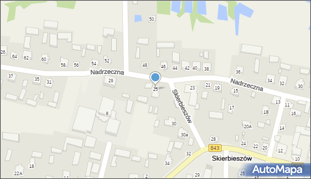 Skierbieszów, Nadrzeczna, 25, mapa Skierbieszów