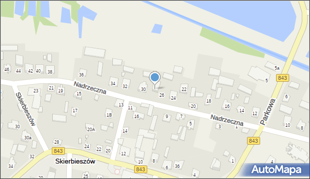 Skierbieszów, Nadrzeczna, 28, mapa Skierbieszów