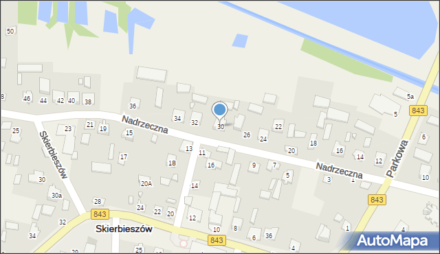 Skierbieszów, Nadrzeczna, 30, mapa Skierbieszów