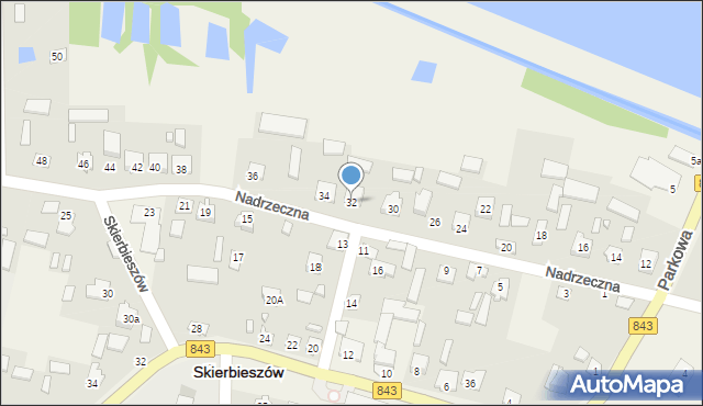 Skierbieszów, Nadrzeczna, 32, mapa Skierbieszów