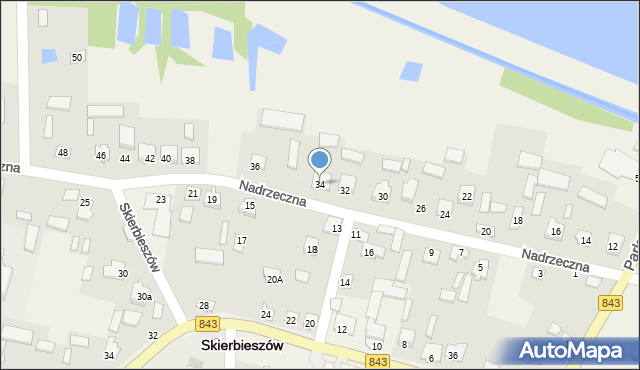 Skierbieszów, Nadrzeczna, 34, mapa Skierbieszów