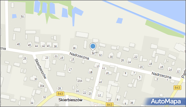 Skierbieszów, Nadrzeczna, 34, mapa Skierbieszów