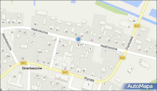 Skierbieszów, Nadrzeczna, 9, mapa Skierbieszów