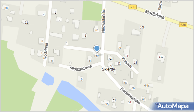 Skierdy, Nadwiślańska, 59, mapa Skierdy