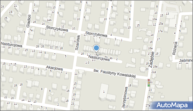 Skierniewice, Nasturcjowa, 10b, mapa Skierniewic