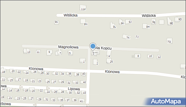 Skoczów, Na Kopcu, 2, mapa Skoczów