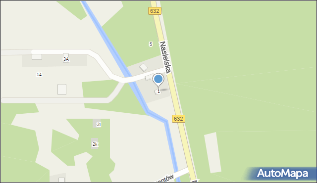 Skrzeszew, Nasielska, 1, mapa Skrzeszew