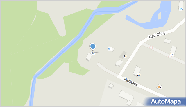 Skwierzyna, Nad Obrą, 9C, mapa Skwierzyna