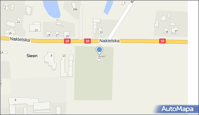 Ślesin, Nakielska, 12, mapa Ślesin