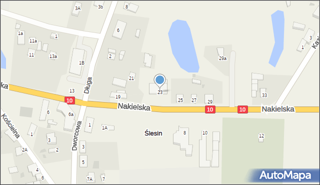 Ślesin, Nakielska, 23, mapa Ślesin