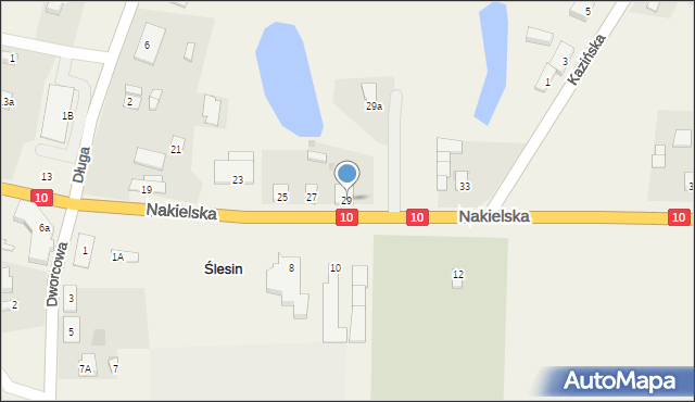 Ślesin, Nakielska, 29, mapa Ślesin