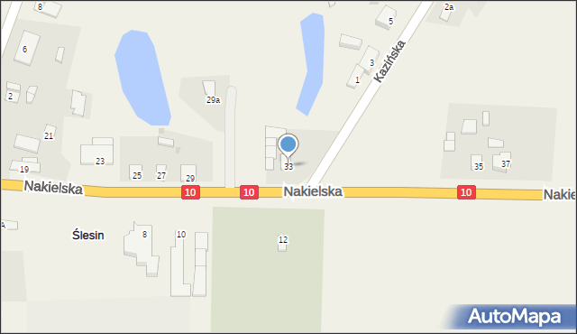 Ślesin, Nakielska, 33, mapa Ślesin