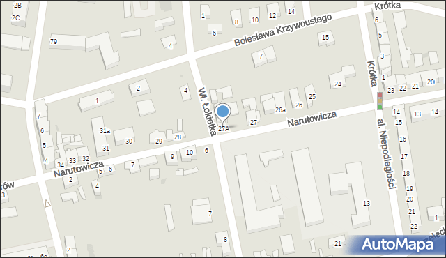 Słubice, Narutowicza Gabriela, 27A, mapa Słubice