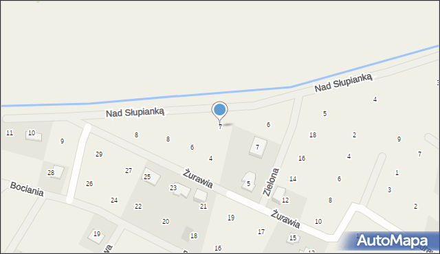 Słupno, Nad Słupianką, 7, mapa Słupno