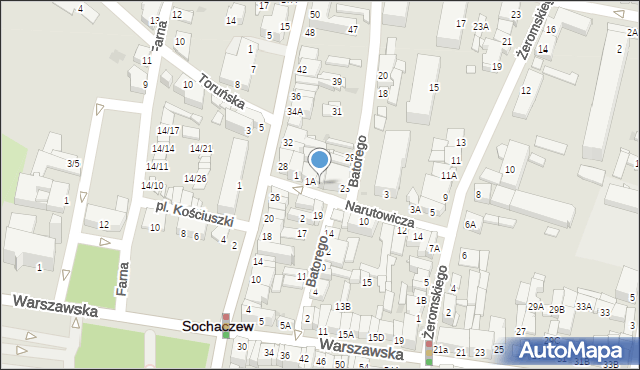 Sochaczew, Narutowicza Gabriela, 1B, mapa Sochaczew