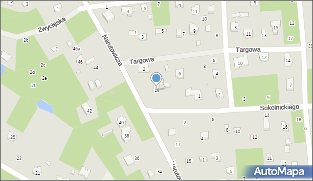 Sokolniki-Las, Narutowicza Gabriela, prezydenta, 19, mapa Sokolniki-Las