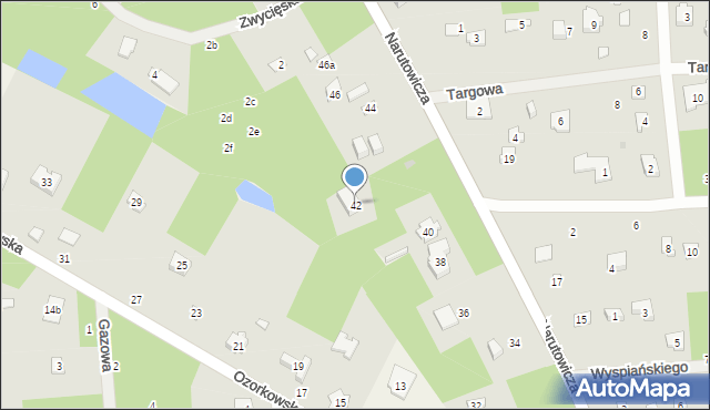 Sokolniki-Las, Narutowicza Gabriela, prezydenta, 42, mapa Sokolniki-Las