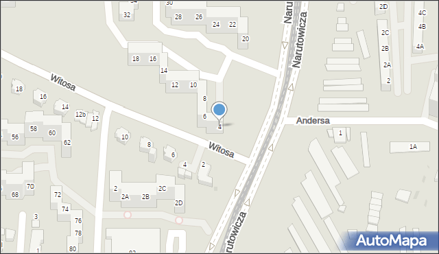 Sosnowiec, Narutowicza Gabriela, 4, mapa Sosnowca
