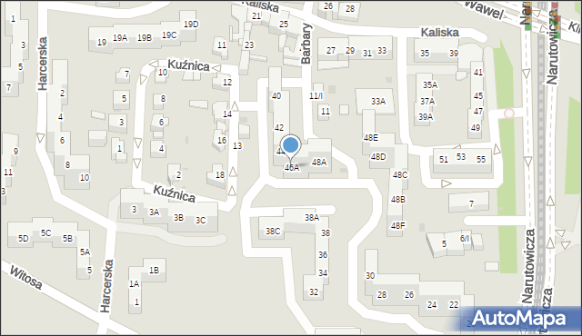 Sosnowiec, Narutowicza Gabriela, 46A, mapa Sosnowca