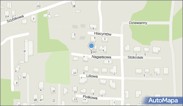 Sosnowiec, Nagietkowa, 6, mapa Sosnowca