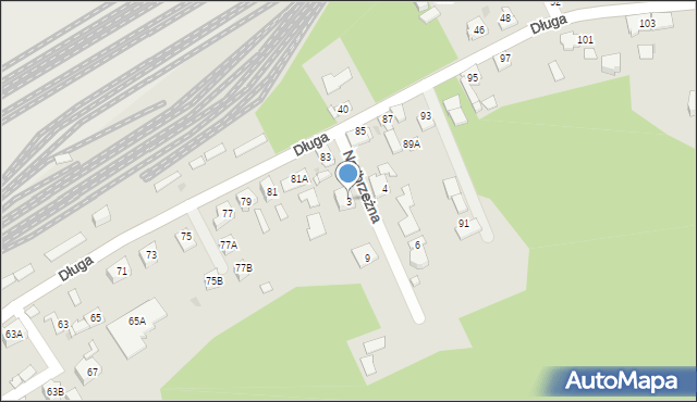 Sosnowiec, Nadbrzeżna, 3, mapa Sosnowca