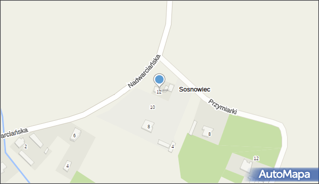 Sosnowiec, Nadwarciańska, 12, mapa Sosnowca